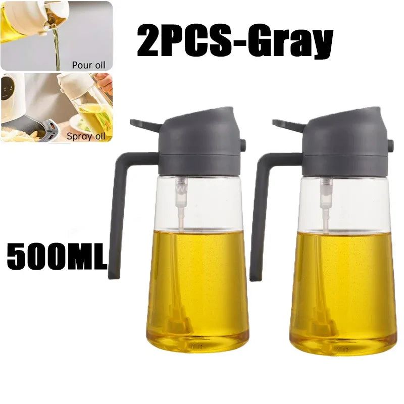 2in1 Kitchen Spray Oil Dispenser Oil Sprayer Polisher or Oil Brush for Air Fryer Salad Grilling Roasting Cooking Kitchen Acceeso
