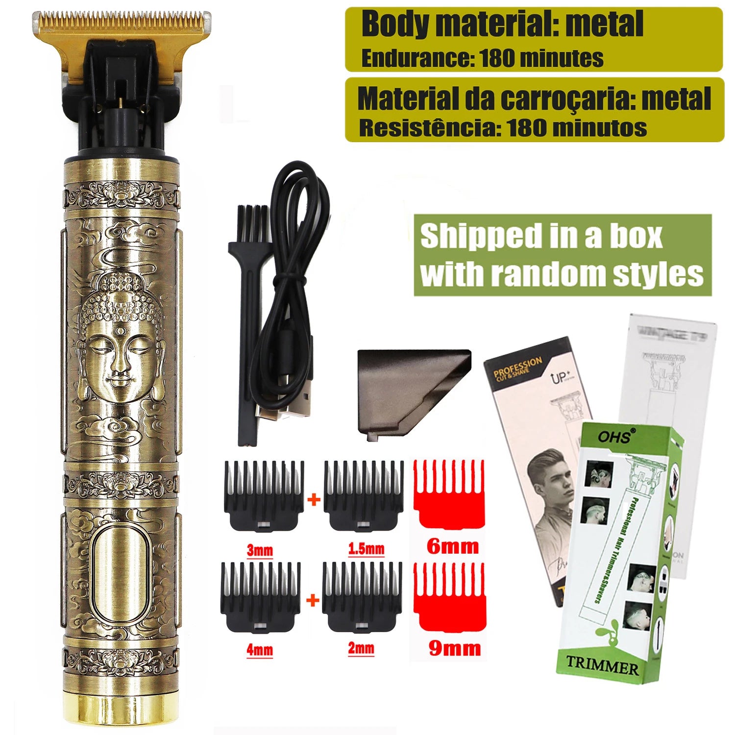 Vintage T9 Hair Clipper Beard Shaving Body Hair Trimmer Clippers Electric Men Haircut Machine 0mm Barber Shaver