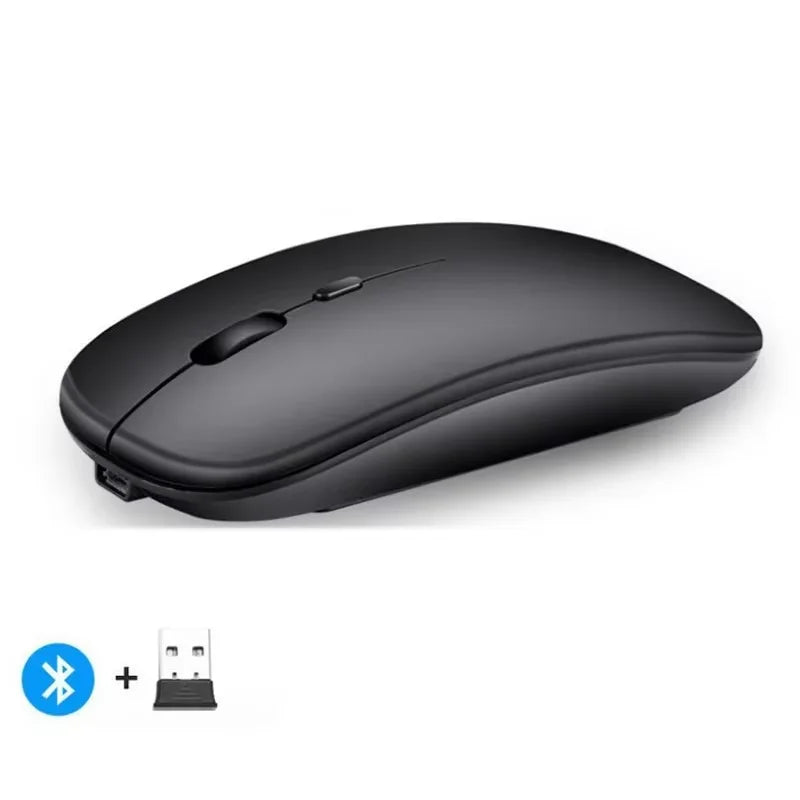 2025New Rechargeable Wireless Mouse Bluetooth-compatible 2.4GHz Dual Modes Computer Mice with Nano Receiver for PC Laptop
